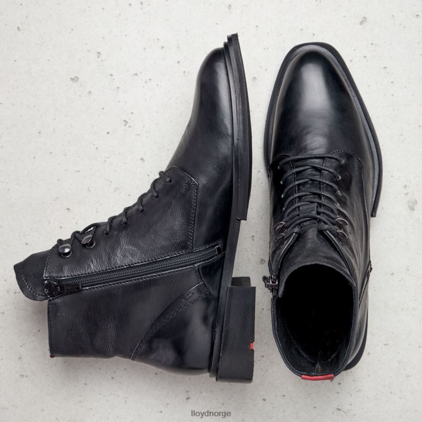 LLOYD ankelstøvletter av saueskinn kvinner sko svart 4X82ZP1001