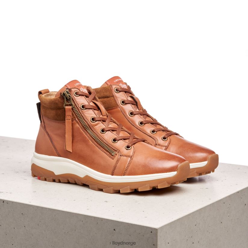 LLOYD ankelstøvletter i glatt skinn kvinner sko brun 4X82ZP866