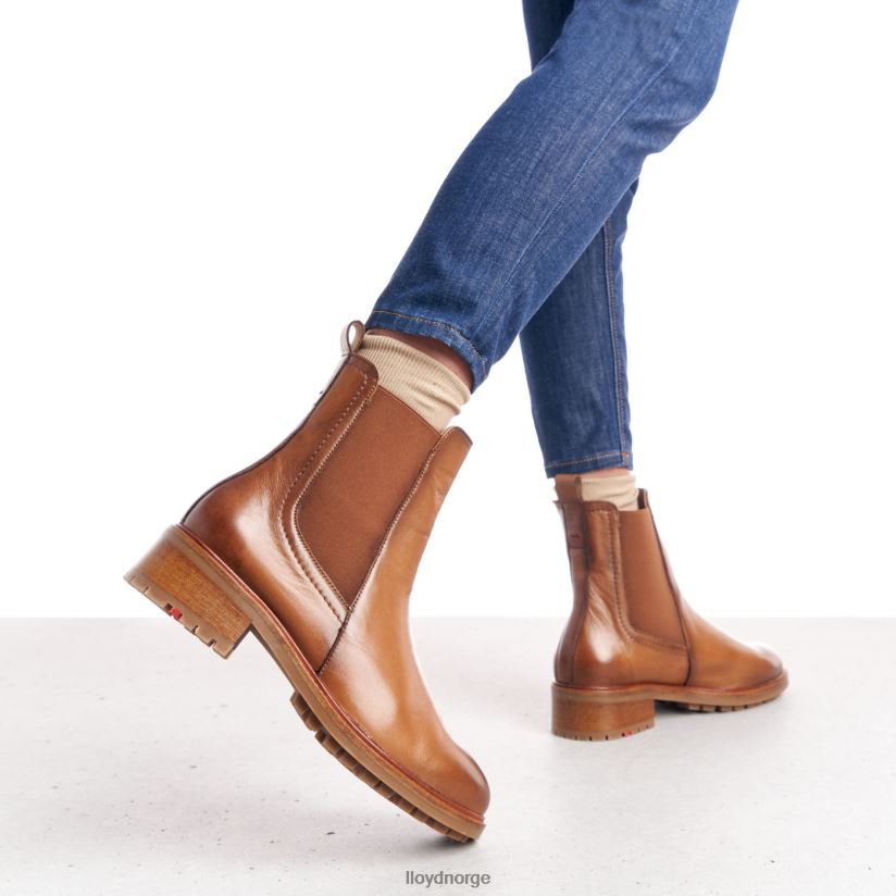 LLOYD ankelstøvletter i glatt skinn kvinner sko brun 4X82ZP964