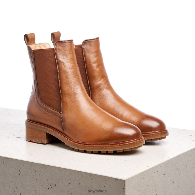 LLOYD ankelstøvletter i glatt skinn kvinner sko brun 4X82ZP964