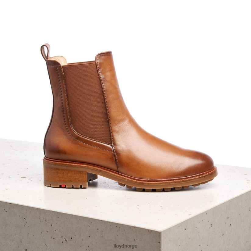 LLOYD ankelstøvletter i glatt skinn kvinner sko brun 4X82ZP964