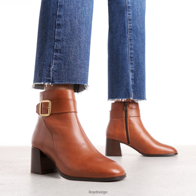 LLOYD ankelstøvletter i glatt skinn kvinner sko brun 4X82ZP968