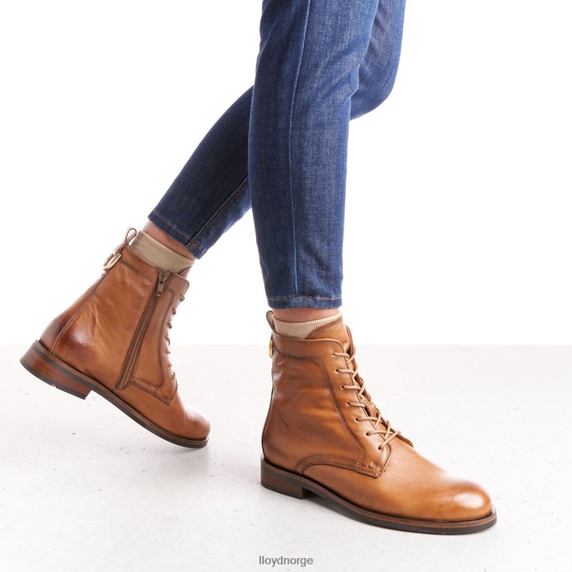 LLOYD ankelstøvletter i glatt skinn kvinner sko brun 4X82ZP982