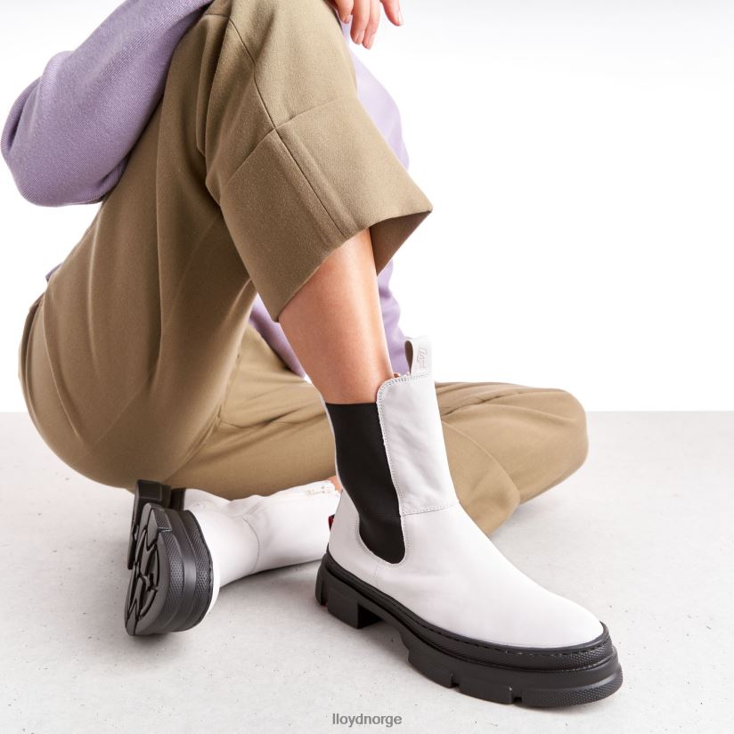 LLOYD ankelstøvletter i glatt skinn kvinner sko hvit 4X82ZP875