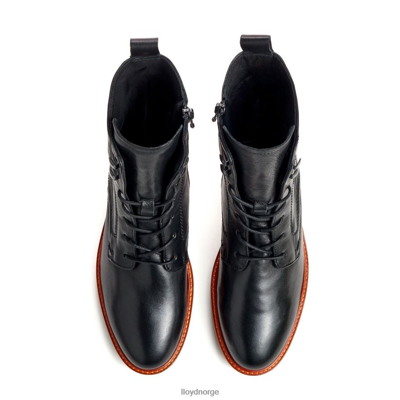 LLOYD ankelstøvletter i glatt skinn kvinner sko svart 4X82ZP940