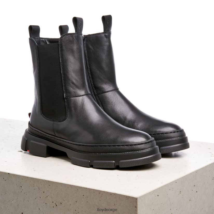 LLOYD ankelstøvletter i glatt skinn kvinner sko svart 4X82ZP954