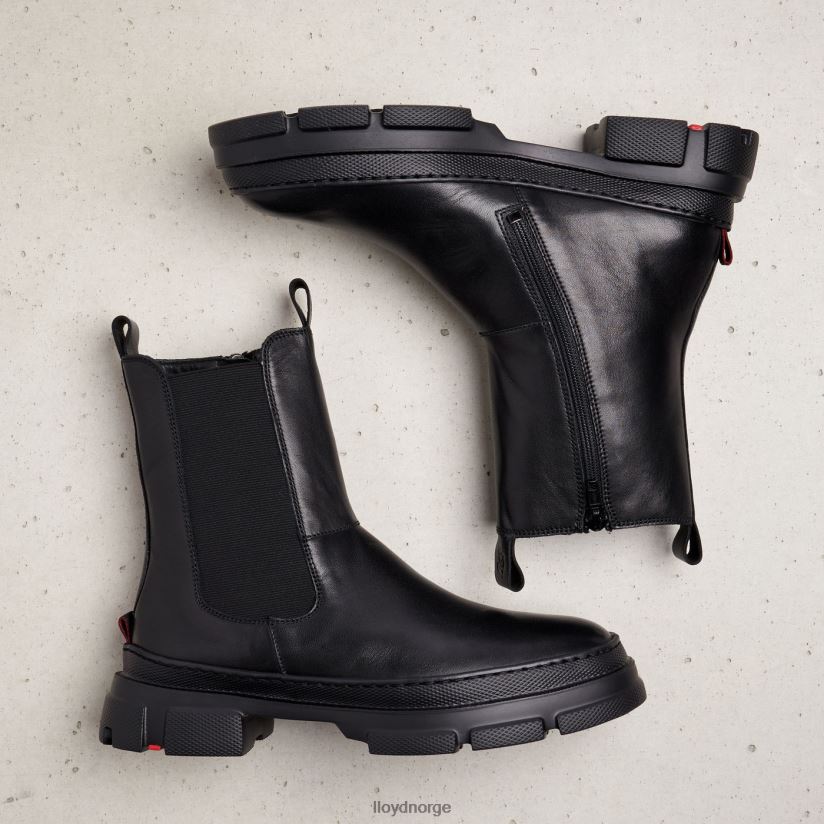 LLOYD ankelstøvletter i glatt skinn kvinner sko svart 4X82ZP954