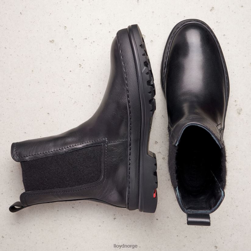 LLOYD ankelstøvletter i glatt skinn kvinner sko svart 4X82ZP958