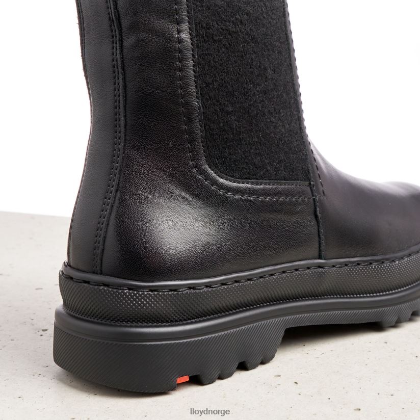 LLOYD ankelstøvletter i glatt skinn kvinner sko svart 4X82ZP958