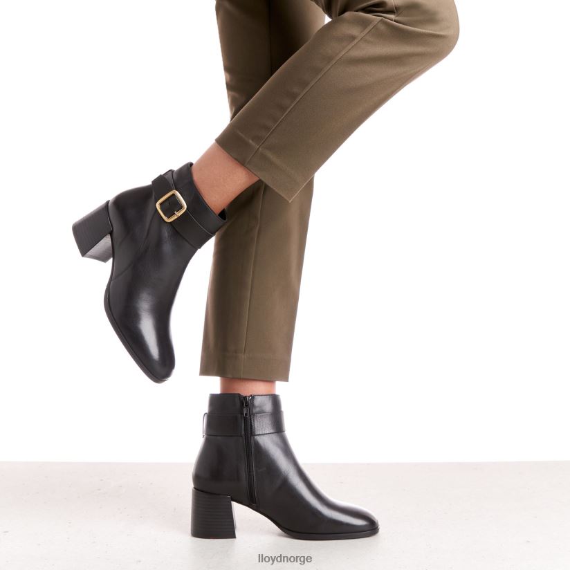 LLOYD ankelstøvletter i glatt skinn kvinner sko svart 4X82ZP978