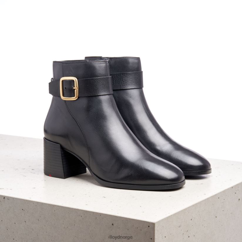 LLOYD ankelstøvletter i glatt skinn kvinner sko svart 4X82ZP978