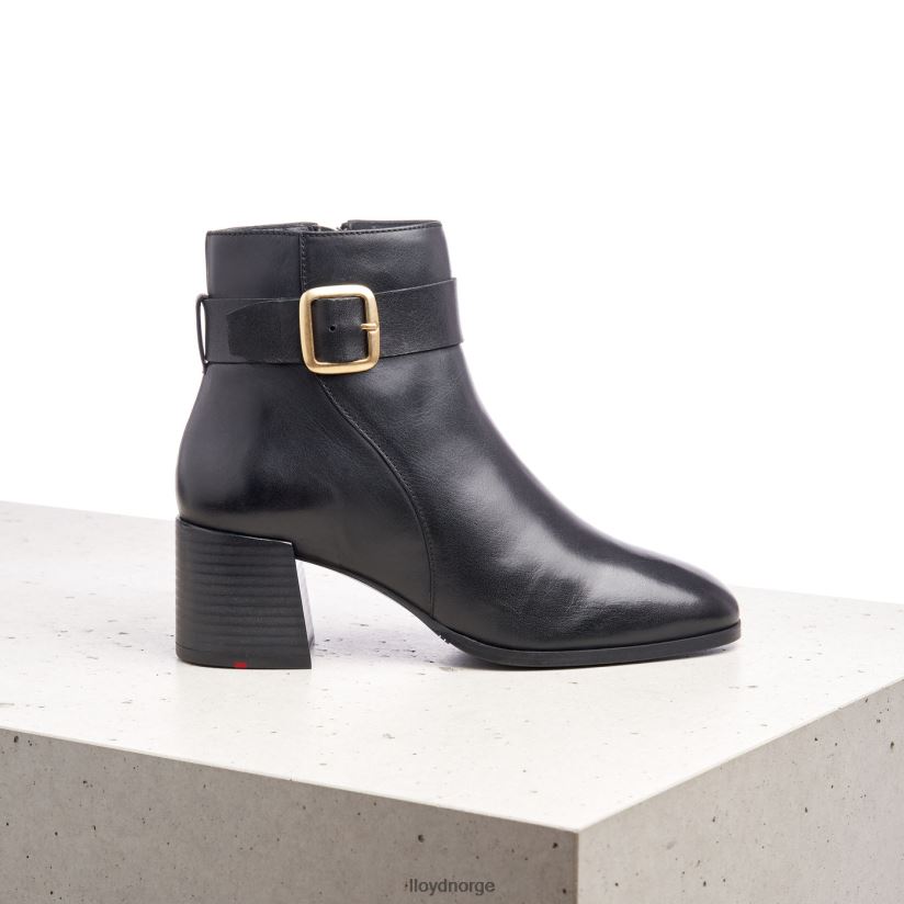 LLOYD ankelstøvletter i glatt skinn kvinner sko svart 4X82ZP978