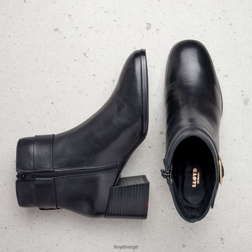 LLOYD ankelstøvletter i glatt skinn kvinner sko svart 4X82ZP978