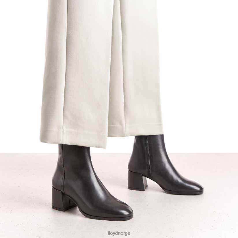 LLOYD ankelstøvletter i glatt skinn kvinner sko svart 4X82ZP984