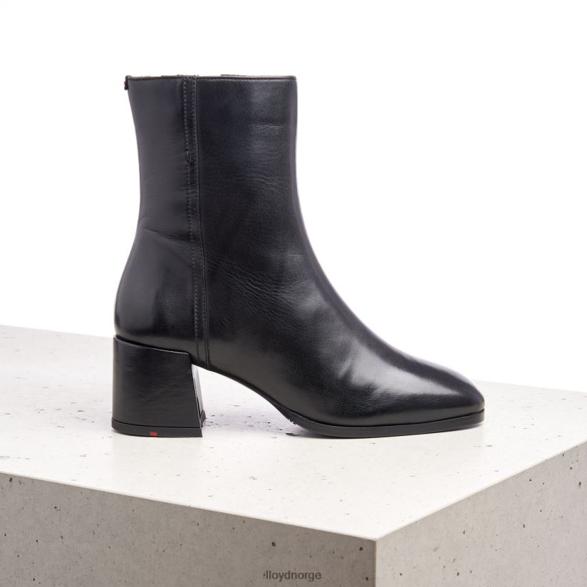 LLOYD ankelstøvletter i glatt skinn kvinner sko svart 4X82ZP984