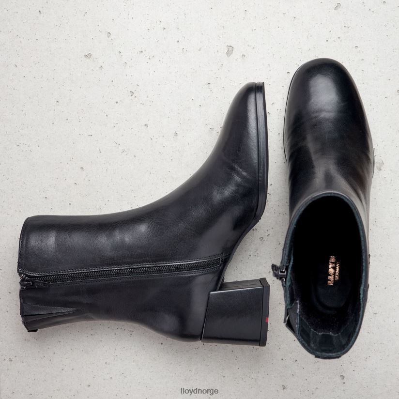 LLOYD ankelstøvletter i glatt skinn kvinner sko svart 4X82ZP984