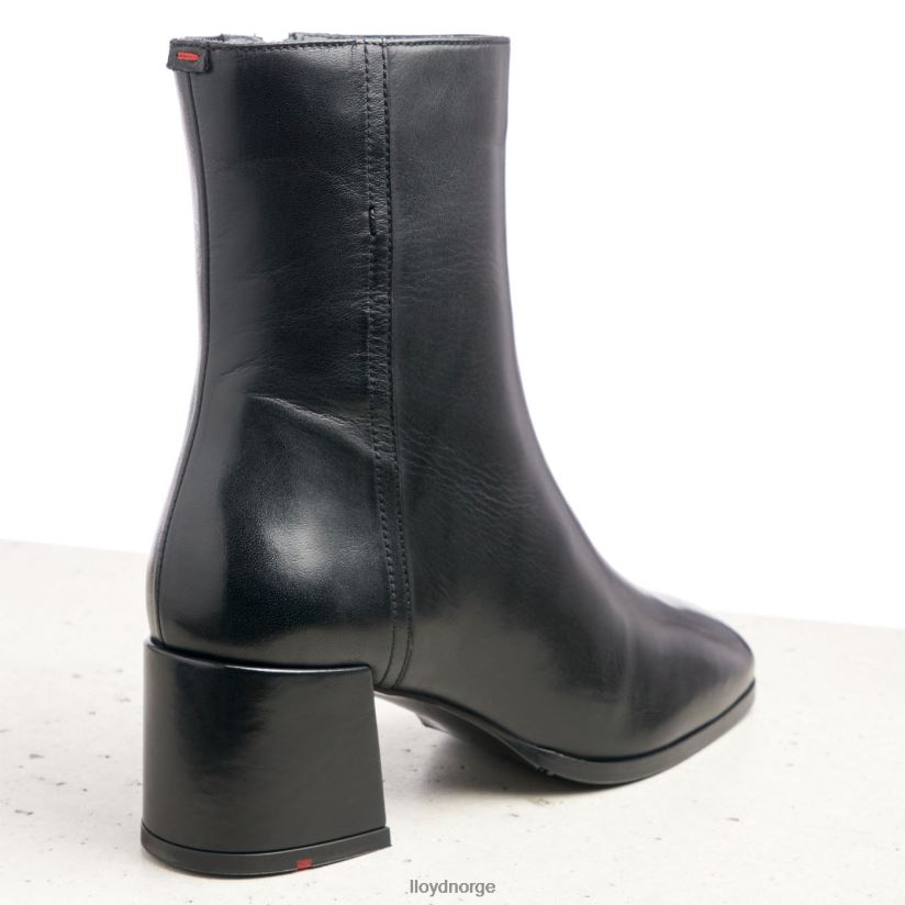 LLOYD ankelstøvletter i glatt skinn kvinner sko svart 4X82ZP984