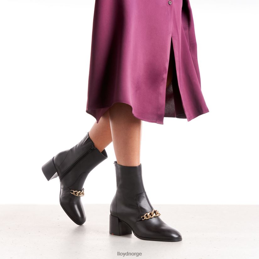 LLOYD ankelstøvletter i skinn kvinner sko svart 4X82ZP878