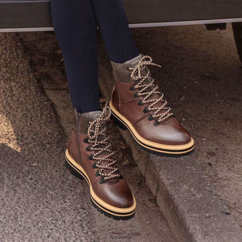 LLOYD ekstralette ankelstøvletter i skinn kvinner sko brun 4X82ZP1003