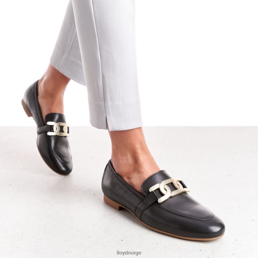 LLOYD glatt skinntøffel kvinner sko svart 4X82ZP1039