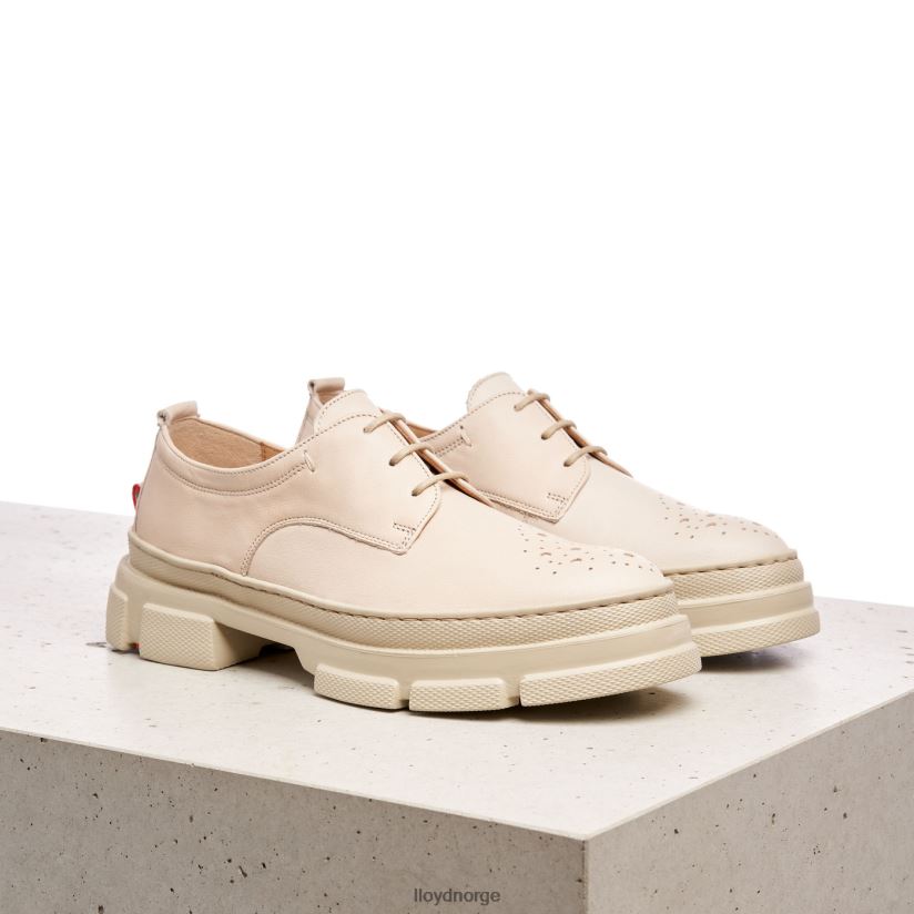 LLOYD halvsko med blonder i glatt skinn kvinner sko beige 4X82ZP1178