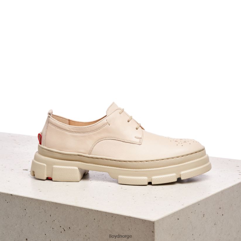 LLOYD halvsko med blonder i glatt skinn kvinner sko beige 4X82ZP1178