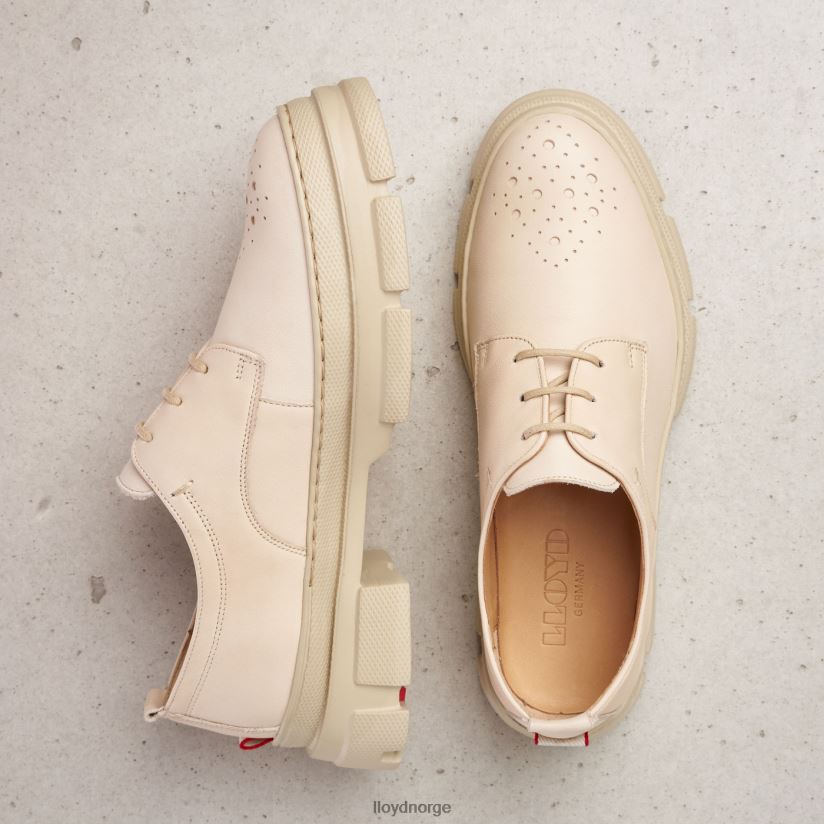 LLOYD halvsko med blonder i glatt skinn kvinner sko beige 4X82ZP1178