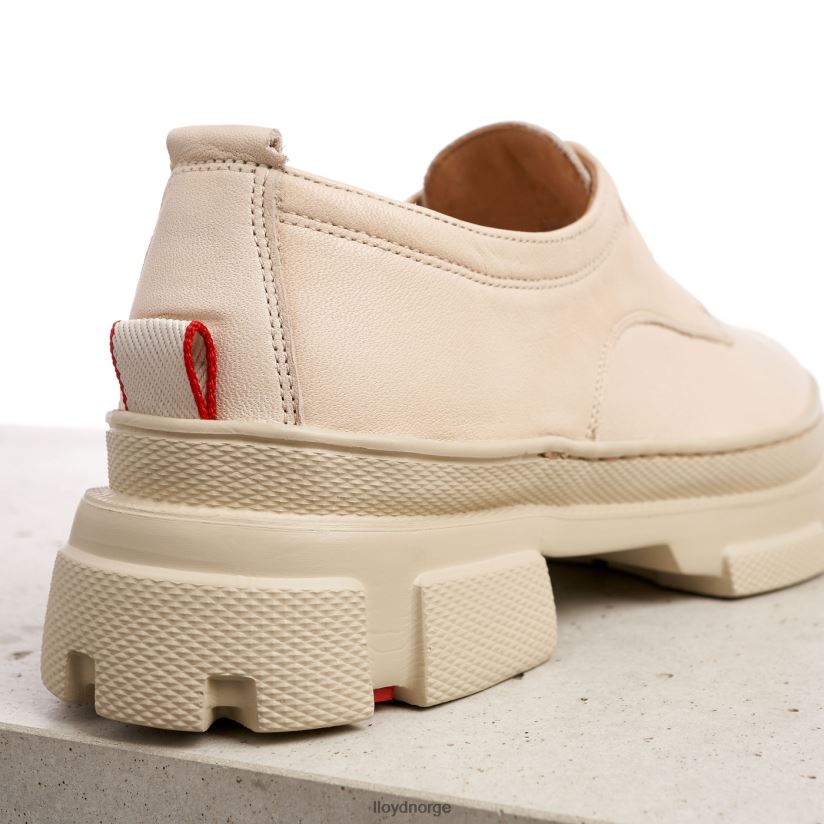 LLOYD halvsko med blonder i glatt skinn kvinner sko beige 4X82ZP1178