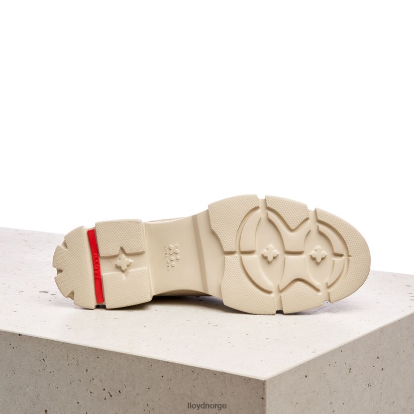 LLOYD halvsko med blonder i glatt skinn kvinner sko beige 4X82ZP1178