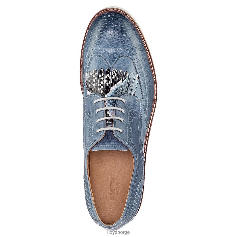 LLOYD halvsko med blonder i glatt skinn kvinner sko blå 4X82ZP1189