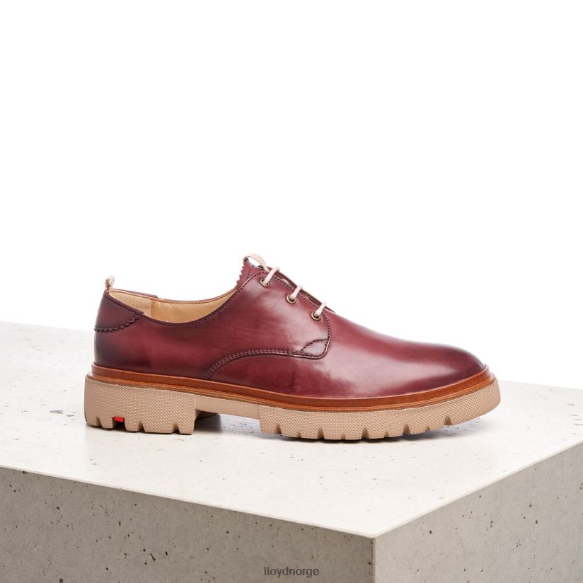 LLOYD halvsko med blonder i glatt skinn kvinner sko rød 4X82ZP1181