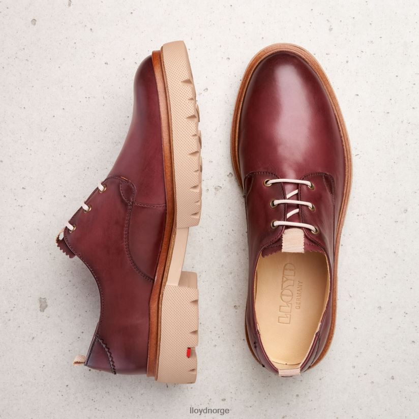 LLOYD halvsko med blonder i glatt skinn kvinner sko rød 4X82ZP1181