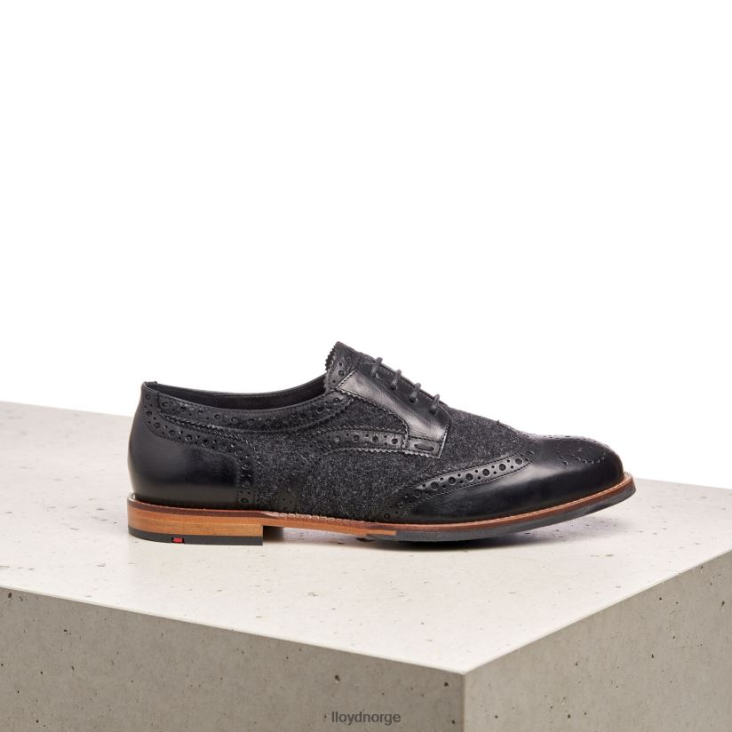 LLOYD halvsko med blonder i glatt skinn kvinner sko svart 4X82ZP1076