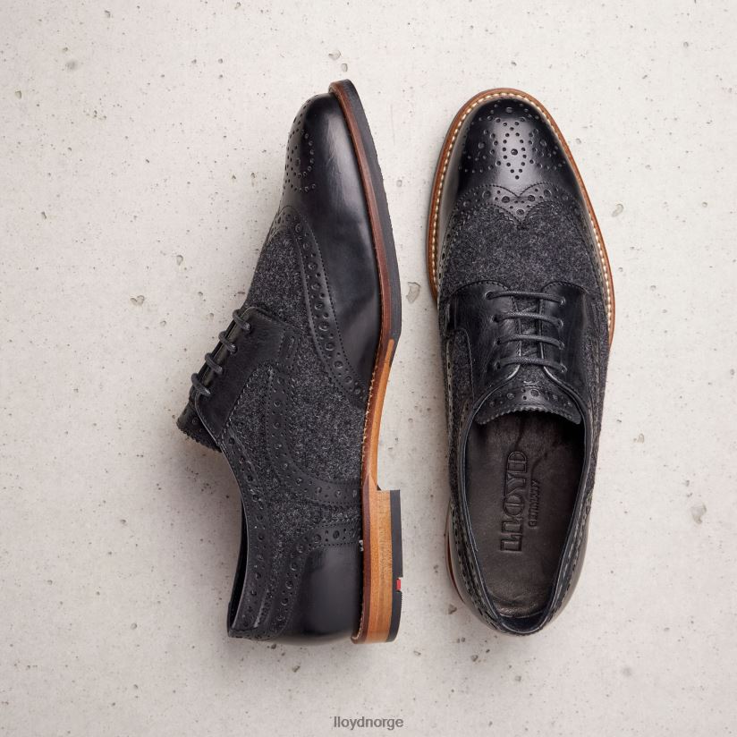 LLOYD halvsko med blonder i glatt skinn kvinner sko svart 4X82ZP1076