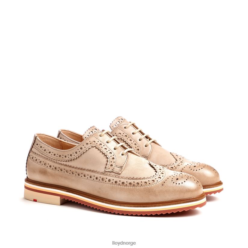 LLOYD halvsko med blonder i skinn kvinner sko beige 4X82ZP1008