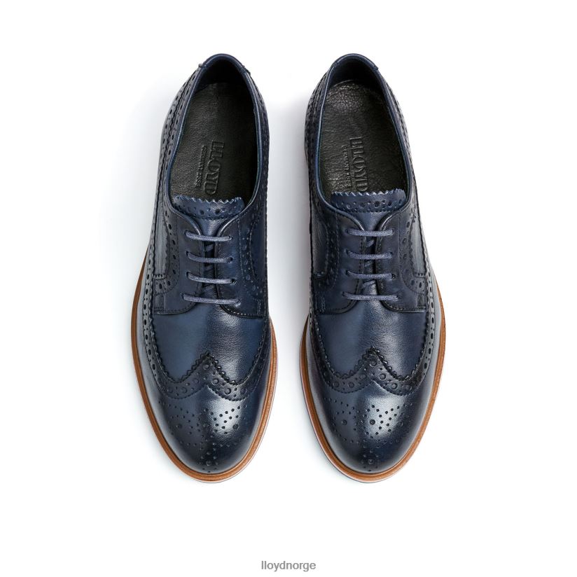 LLOYD halvsko med blonder i skinn kvinner sko blå 4X82ZP1033