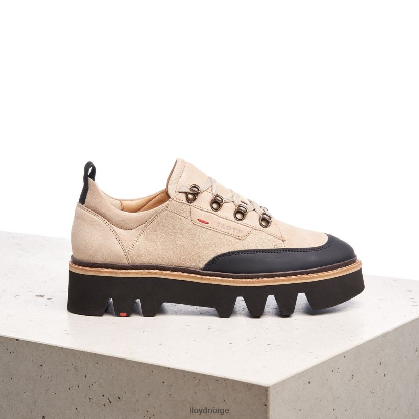 LLOYD joggesko i glatt skinn kvinner sko beige 4X82ZP1177