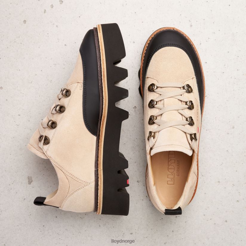 LLOYD joggesko i glatt skinn kvinner sko beige 4X82ZP1177