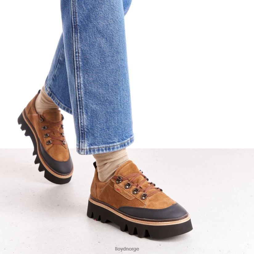 LLOYD joggesko i glatt skinn kvinner sko brun 4X82ZP1176