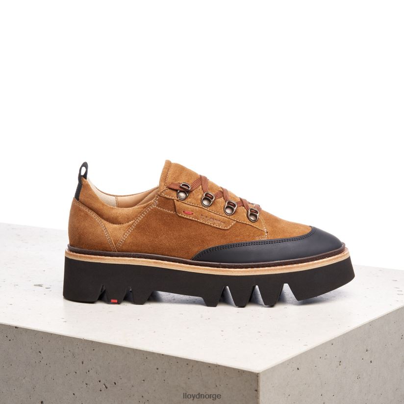 LLOYD joggesko i glatt skinn kvinner sko brun 4X82ZP1176