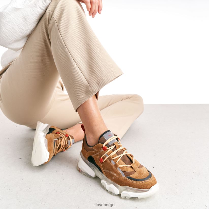 LLOYD lave sneakers i skinn kvinner sko brun 4X82ZP787