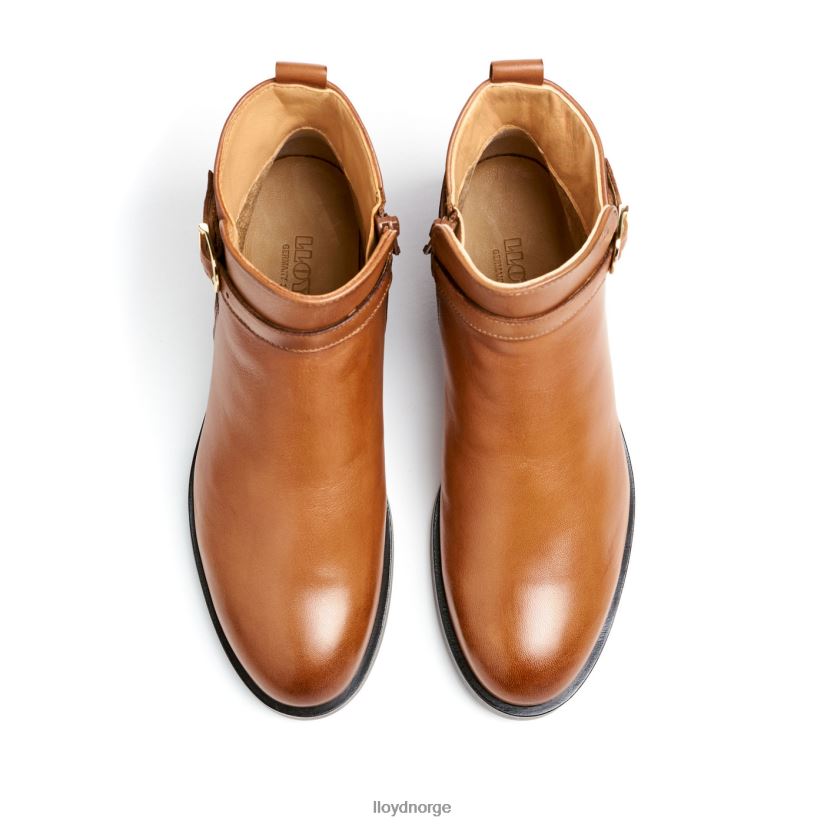 LLOYD mote ankelstøvlett i glatt skinn kvinner sko brun 4X82ZP900