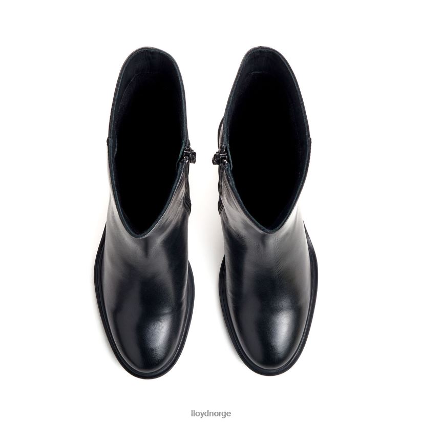 LLOYD mote ankelstøvlett i glatt skinn kvinner sko svart 4X82ZP885