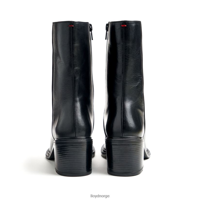 LLOYD mote ankelstøvlett i glatt skinn kvinner sko svart 4X82ZP885