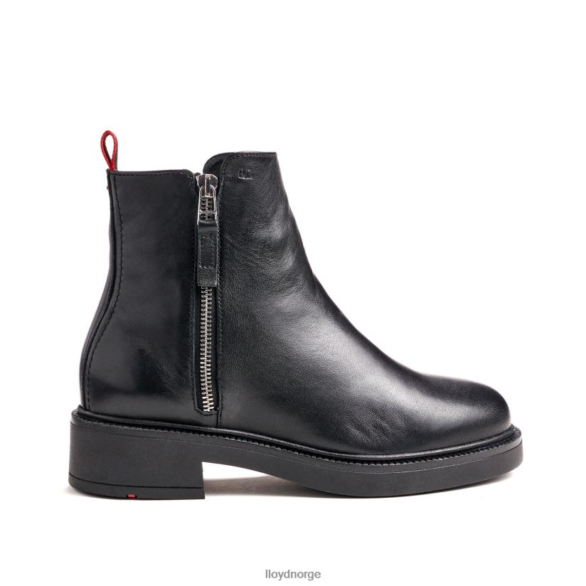 LLOYD mote ankelstøvlett i glatt skinn kvinner sko svart 4X82ZP918