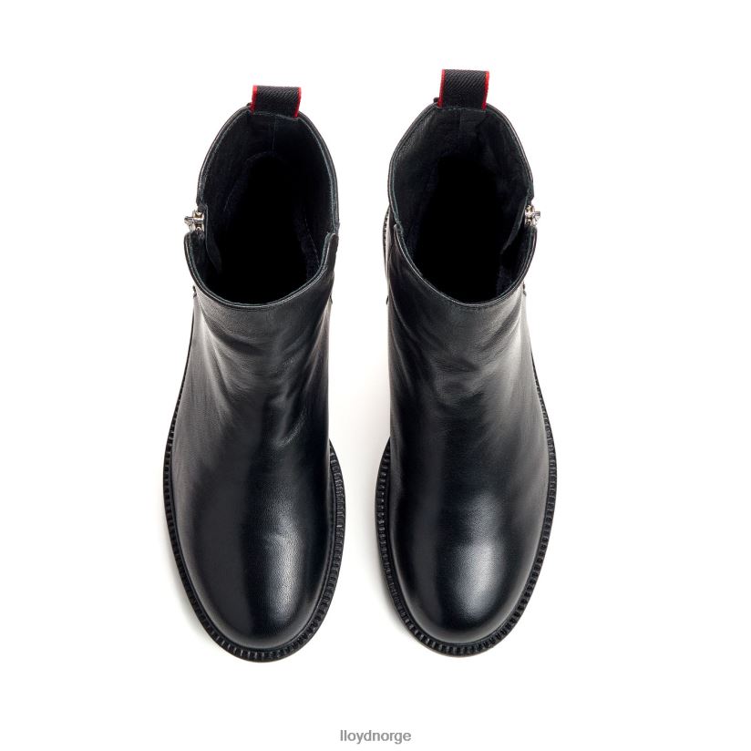 LLOYD mote ankelstøvlett i glatt skinn kvinner sko svart 4X82ZP918