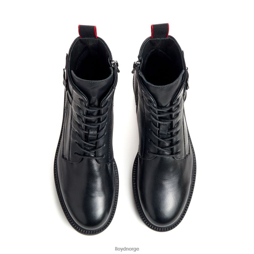 LLOYD mote ankelstøvlett i glatt skinn kvinner sko svart 4X82ZP961