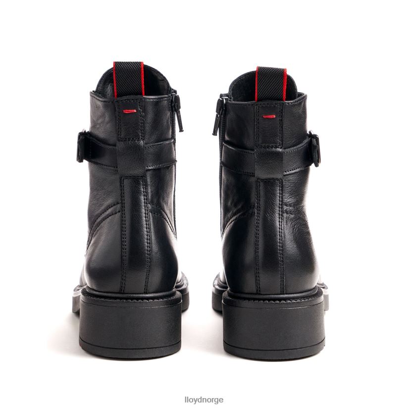 LLOYD mote ankelstøvlett i glatt skinn kvinner sko svart 4X82ZP961