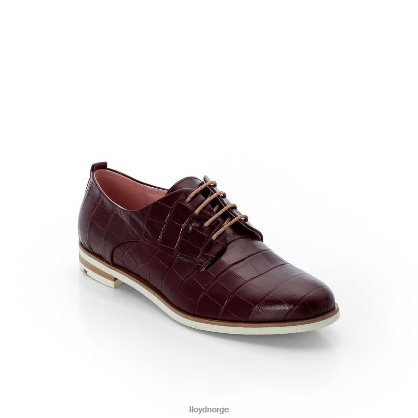 LLOYD rogh halvsko med blonder i skinn kvinner sko rød 4X82ZP1092