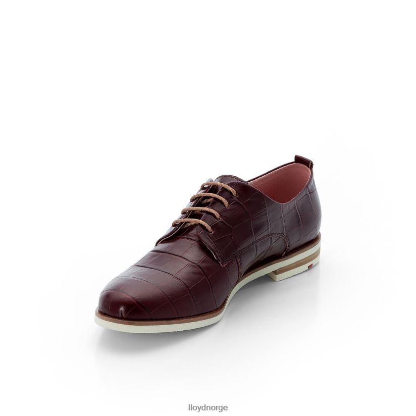 LLOYD rogh halvsko med blonder i skinn kvinner sko rød 4X82ZP1092